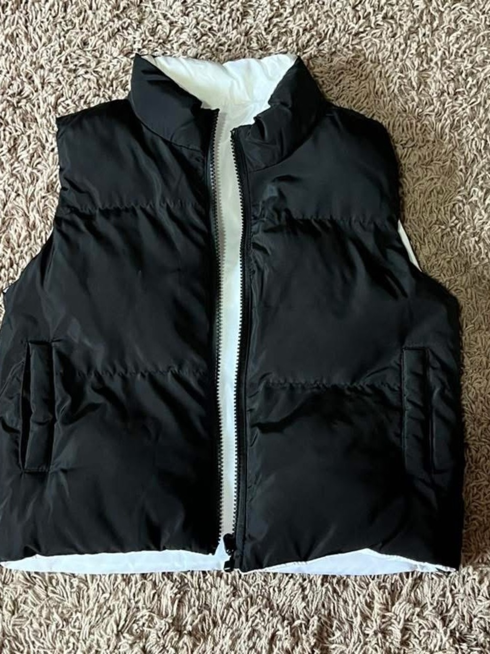 Kids Black and White Puffer Vest